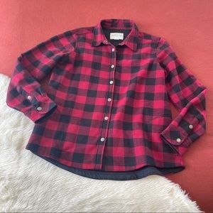 Orvis Buffalo plaid fleece lined flannel Shacket L
